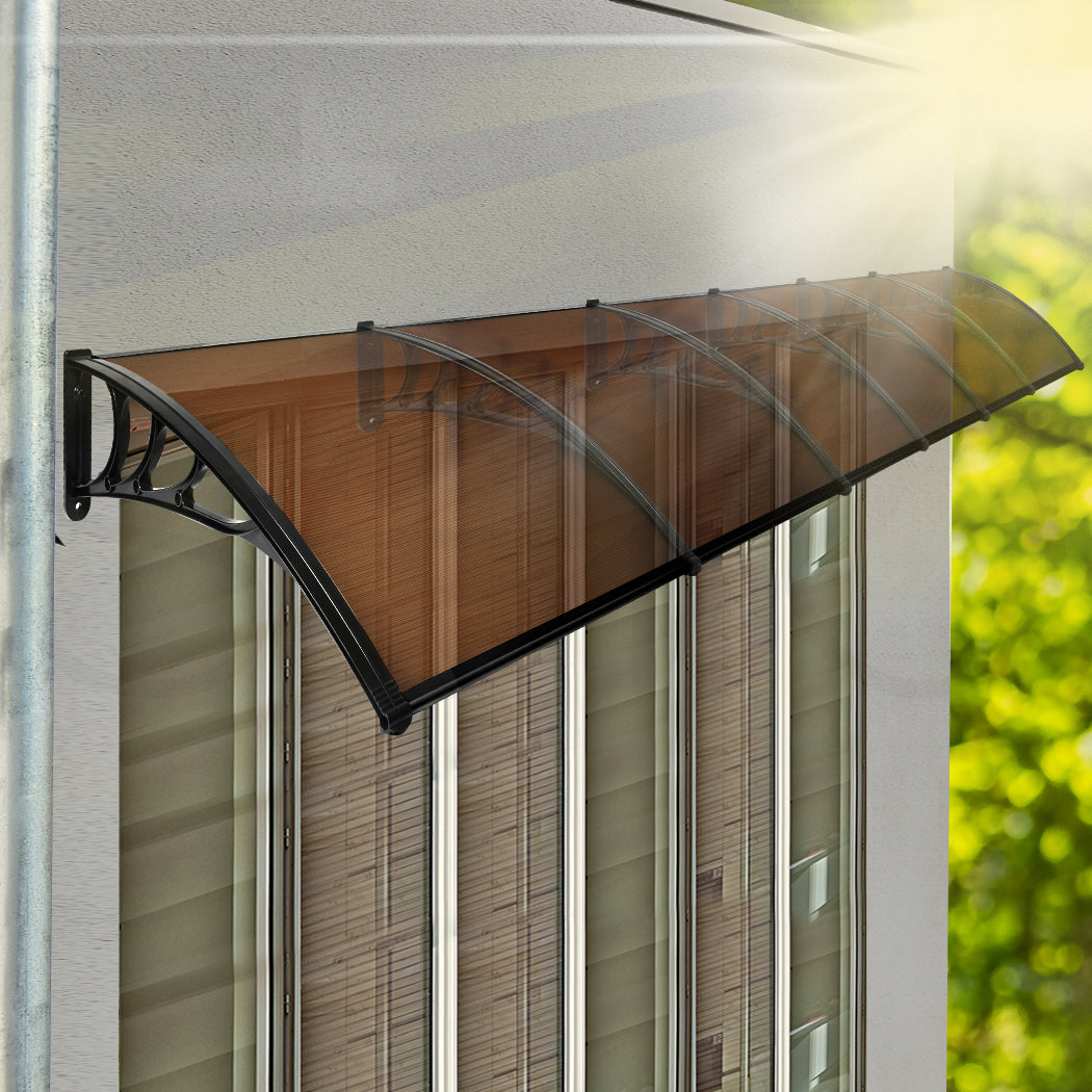 Window Door Awning Outdoor 1M X 6M Brown 1x6M, Canopy Patio Sun Shield