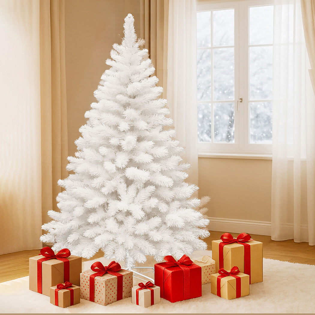 Ergonomic 1.5M 380 Tips White Christmas Tree  Easy Assembly with id2&3