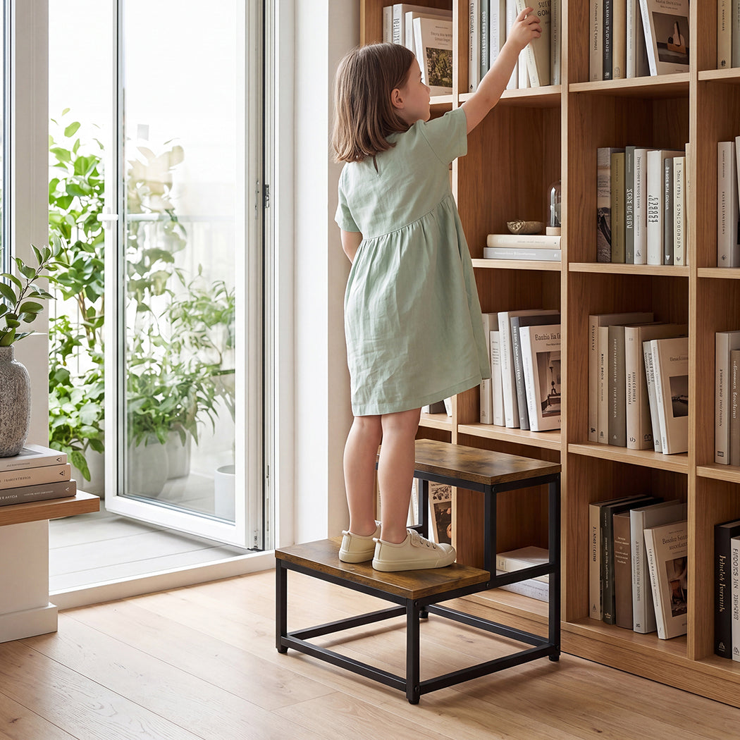 2-Step Stool Non-Slip 227kg Kids Adults