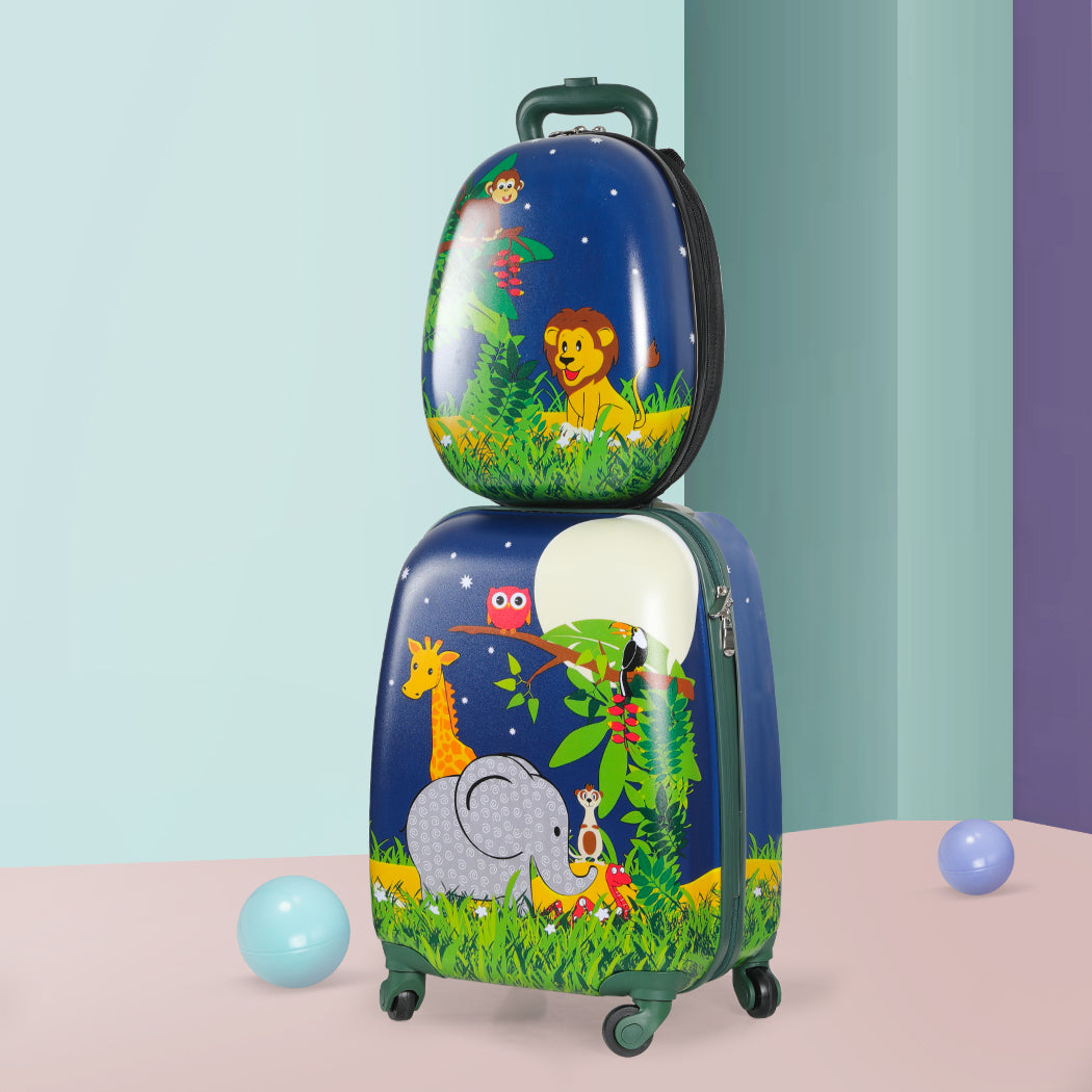 Kids Luggage Set with Backpack Carry On Suitcase Trolley Travel Bag Set