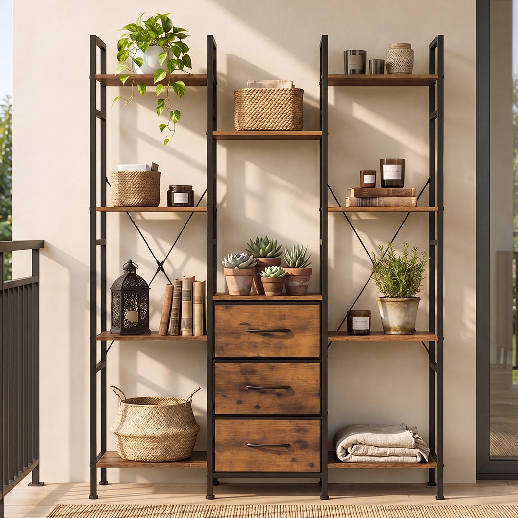 Black Bookshelf Storage Unit 100x23x141.5cm