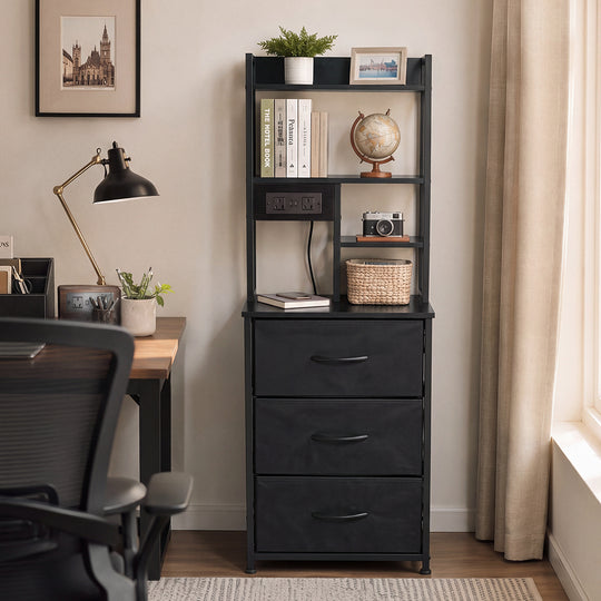 Bedside Table With Charging Station 41x30x115cm
