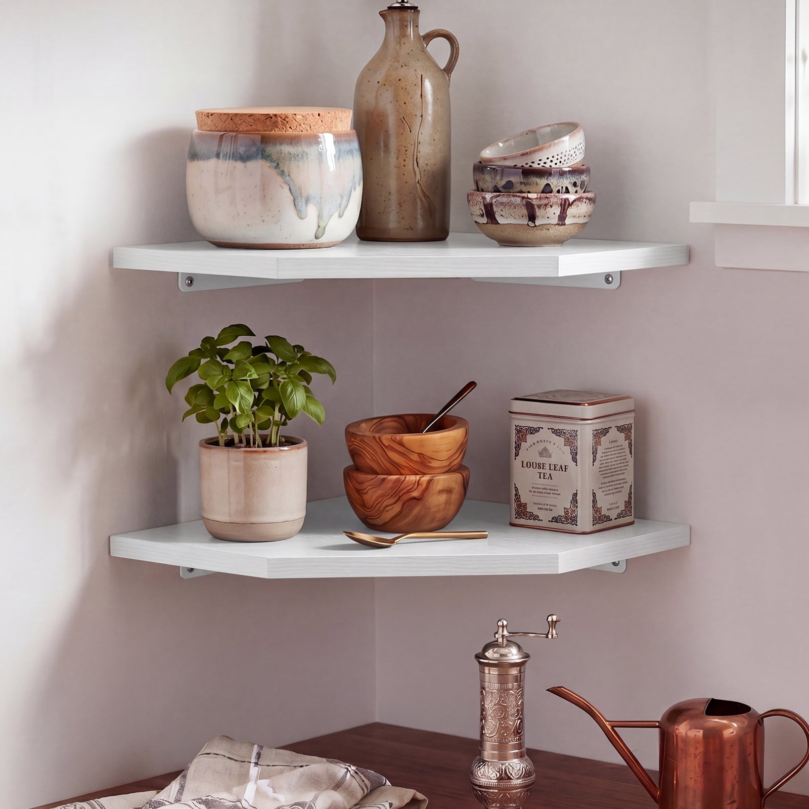 Floating Corner Shelves Wall Mounted 2pc | Simpledeals
