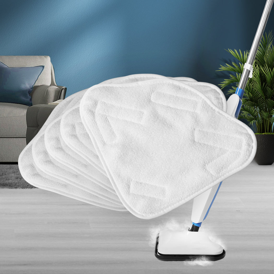 5PCS Mop Cloth Steam Cleaner Handheld White,Blue