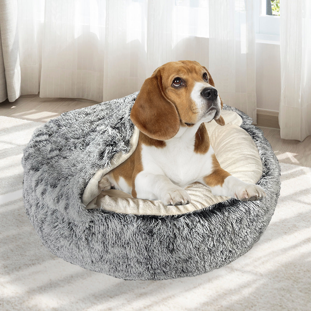 Pet Dog Calming Bed Warm Soft Plush M Medium