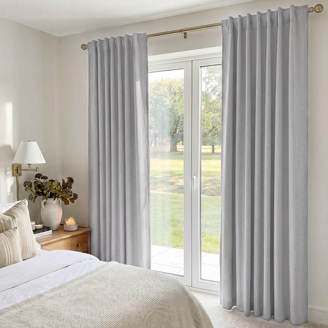 Blackout Curtains 2 Panel Thermal Linen 180x230cm | Simplede
