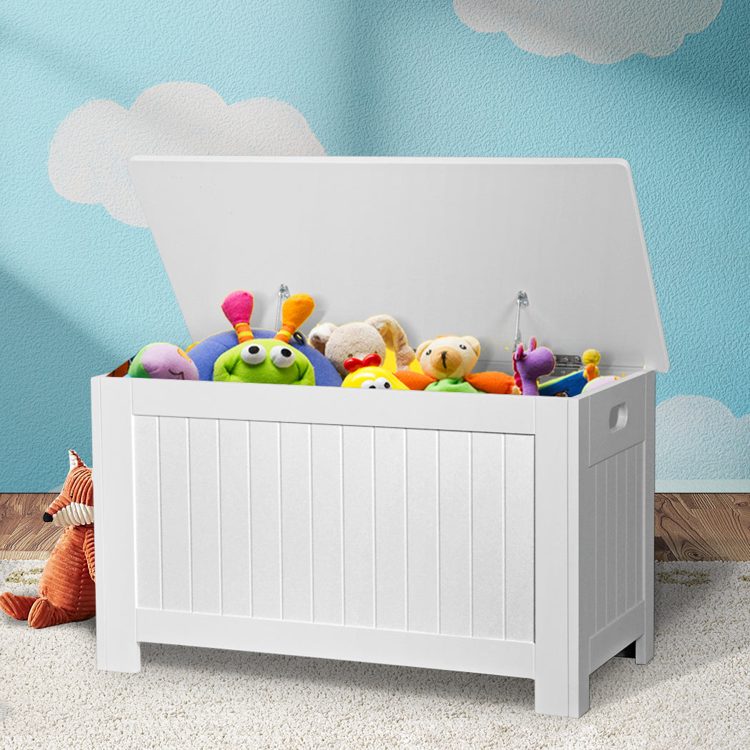 Kids Toy Box Storage Chest Cabinet White