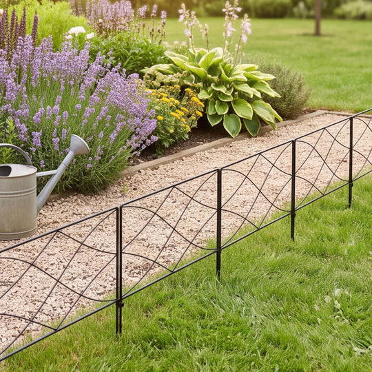 Garden Fence Panel Steel Black 55x0.55x40cm