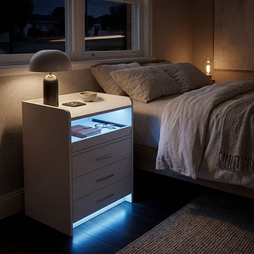 Smart Nightstand Table With Wireless Charging 39.5x31.5cm