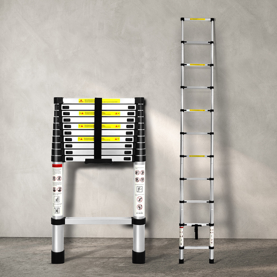 3.2M Telescopic Ladder Aluminium Extendable Folding Ladder 150kg