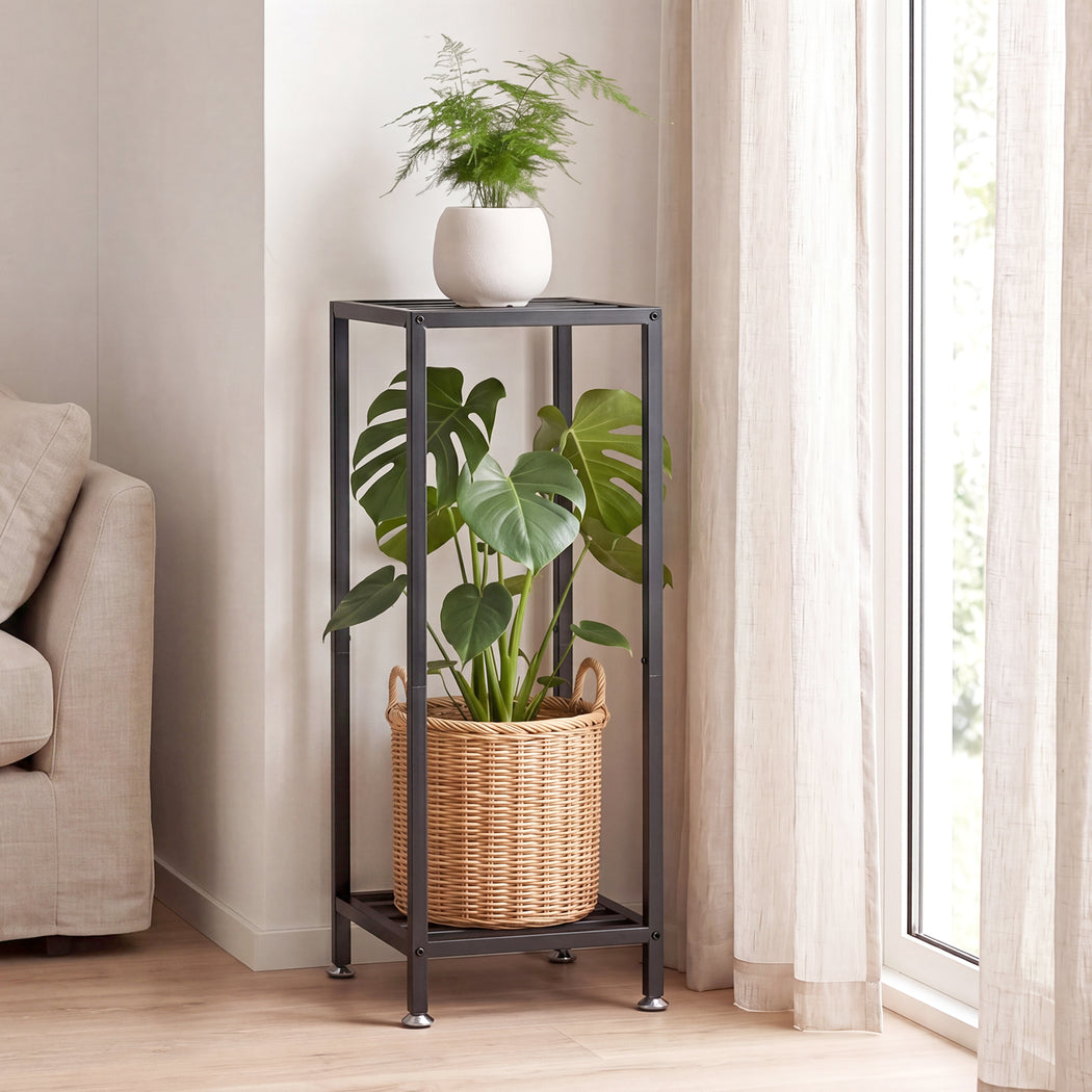 Metal Plant Stand 2 Tier 76cm Indoor Corner Shelf | Simplede