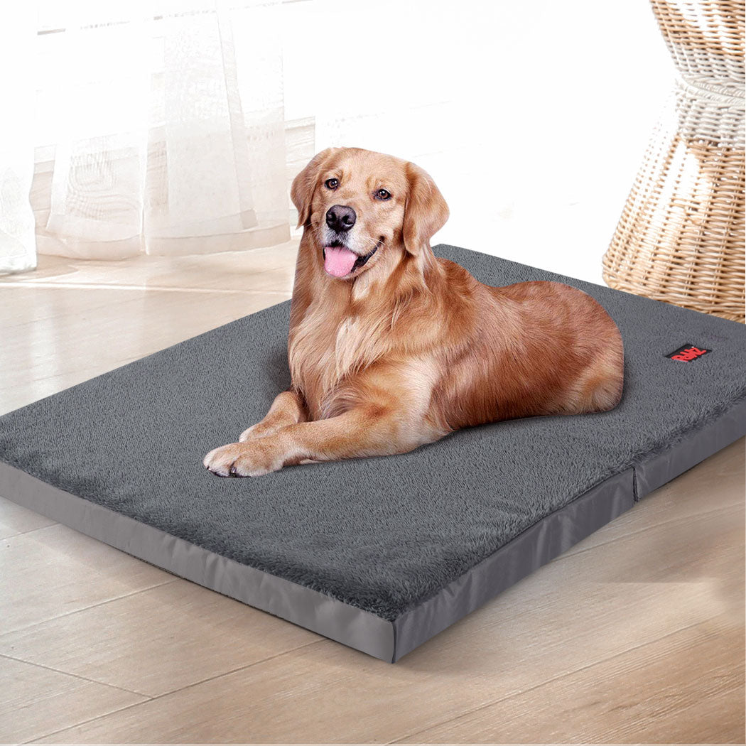 Pet Bed Foldable Dog Puppy Beds Grey XX-Large