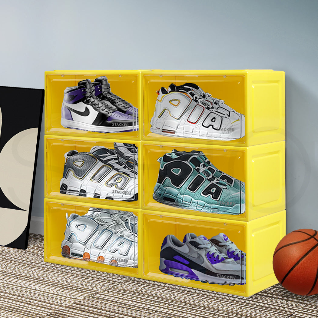 Sneaker Display Case Clear Yellow 35.5x26x21cm