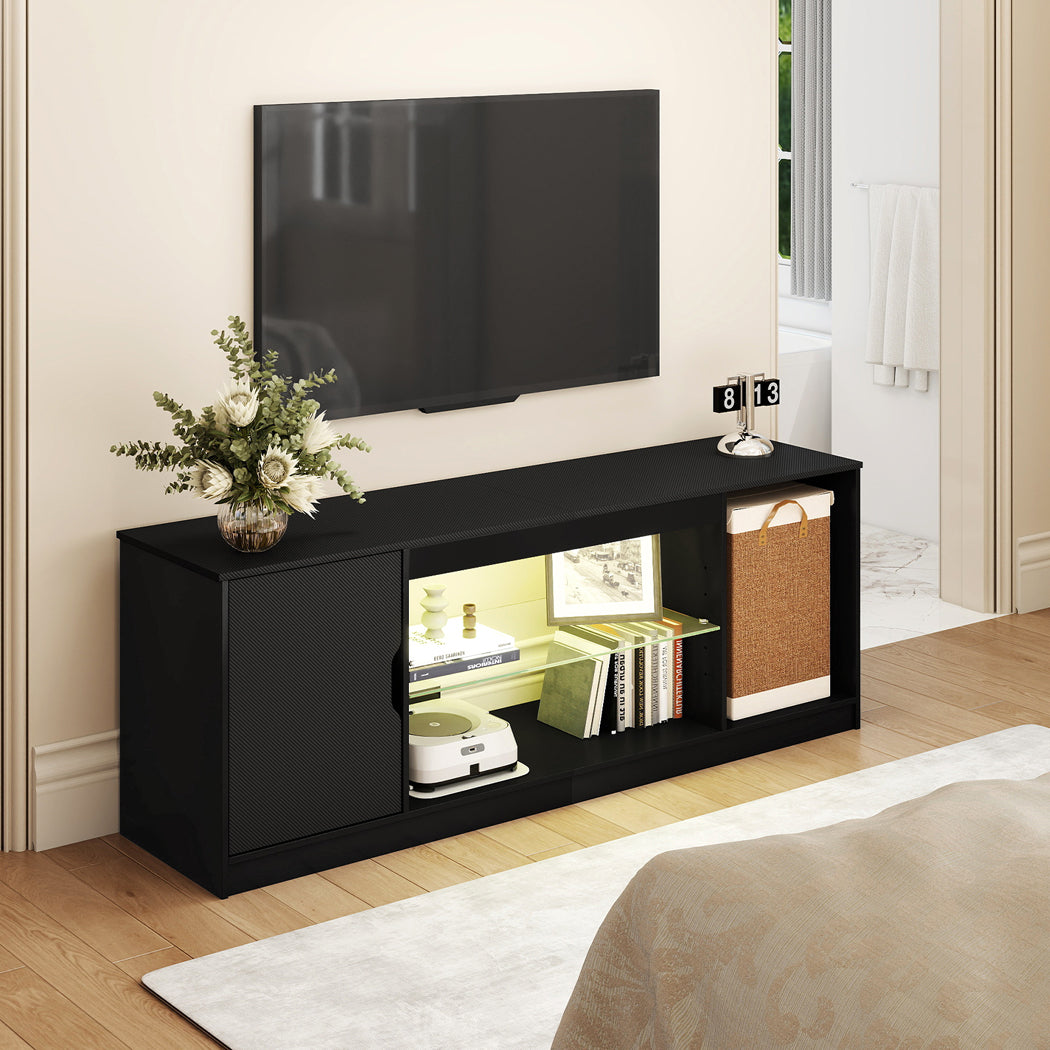 TV Stand Black Storage 145x35x52.5cm