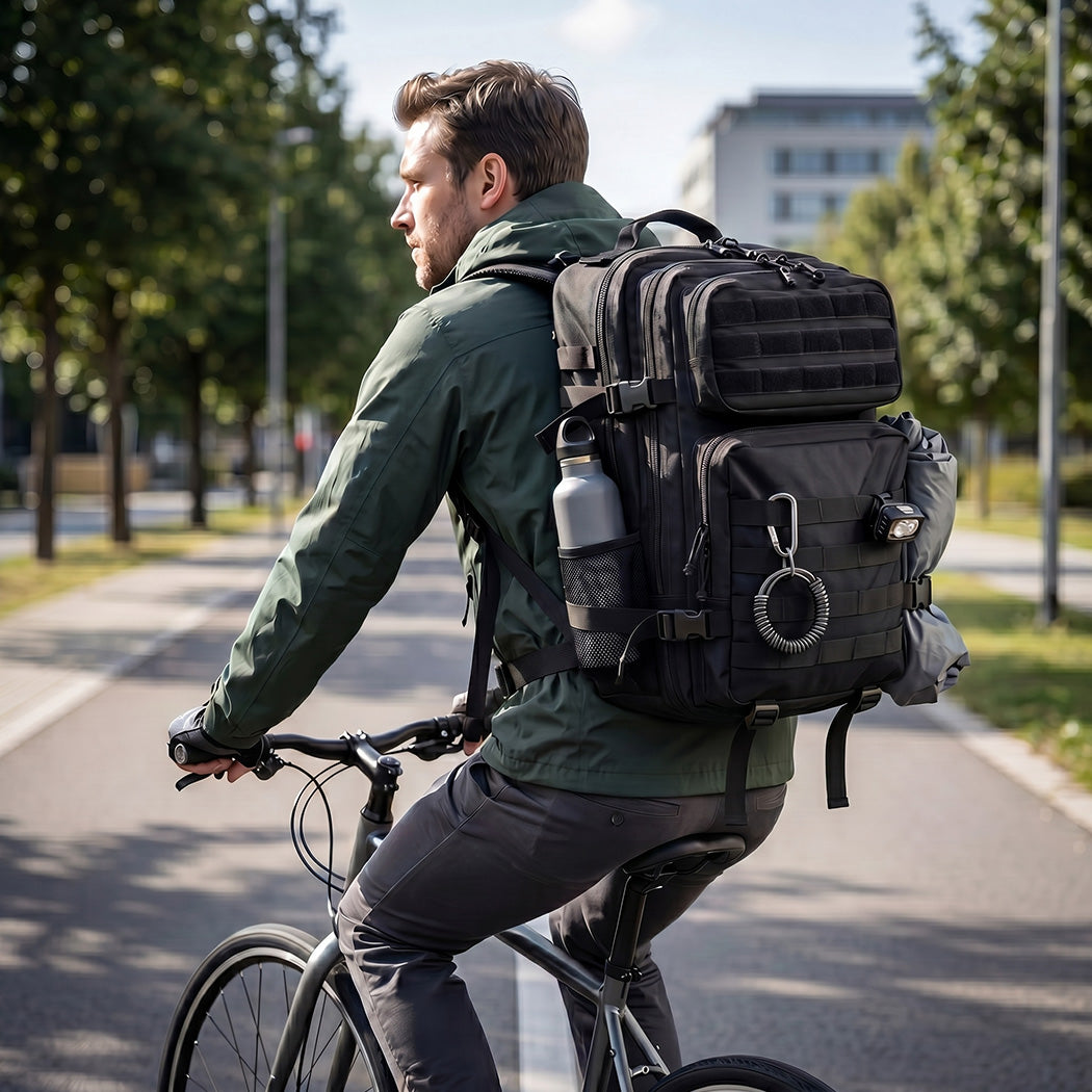 45L Tactical Backpack Hiking Rucksack Black | Simpledeals