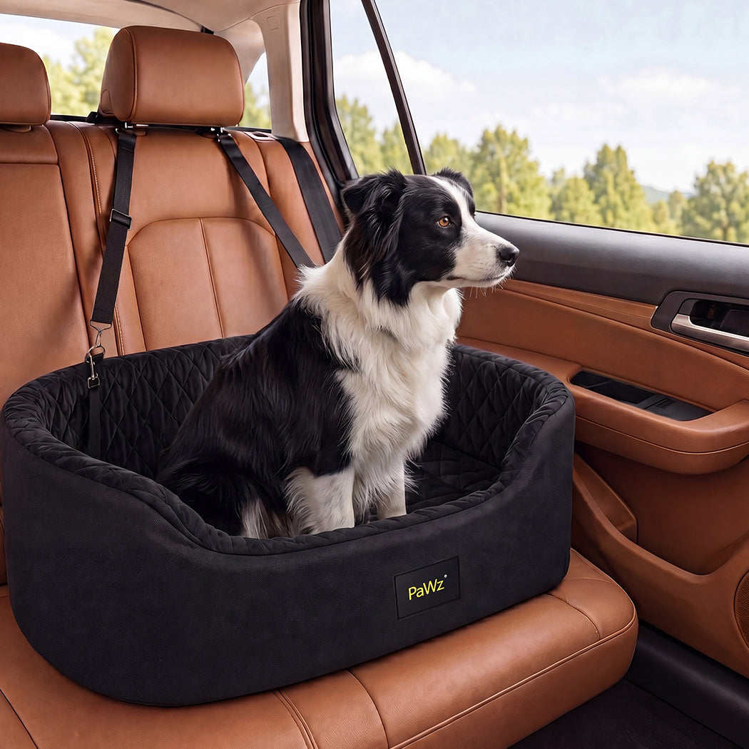 Pet Car Seat Plush Black 81.5x54.5x17.5cm
