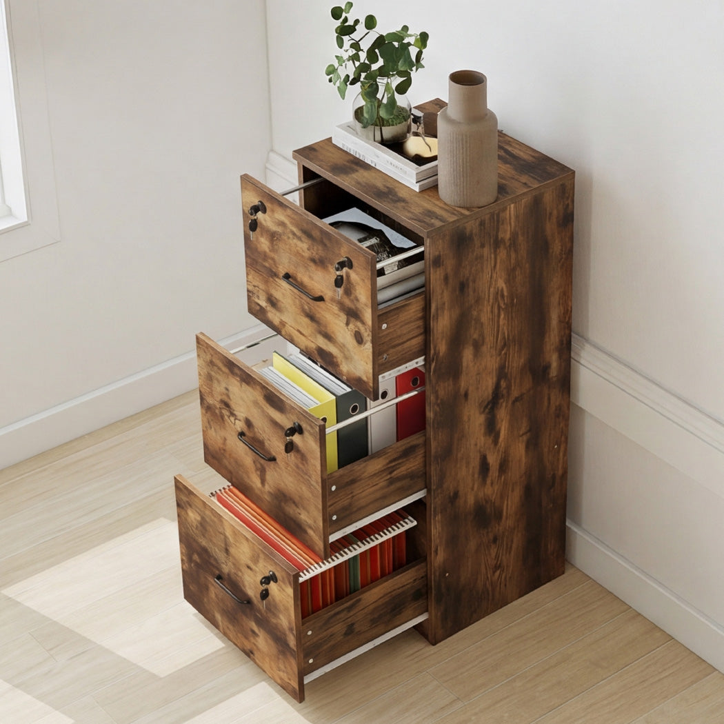 3 Drawer Lockable Filing Cabinet Vertical | Simpledeals