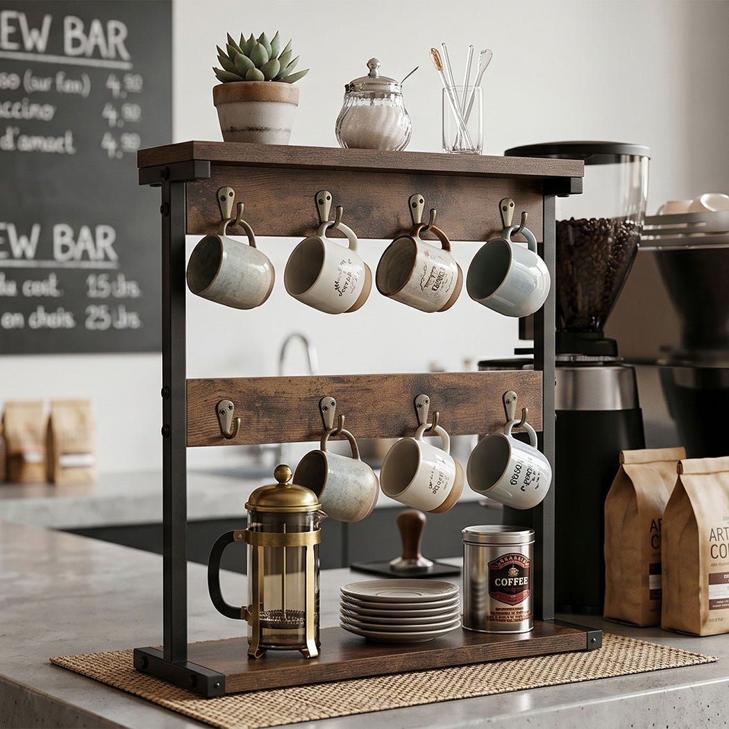 Mug Rack 8 Hook Counter Cup Organiser | Simpledeals