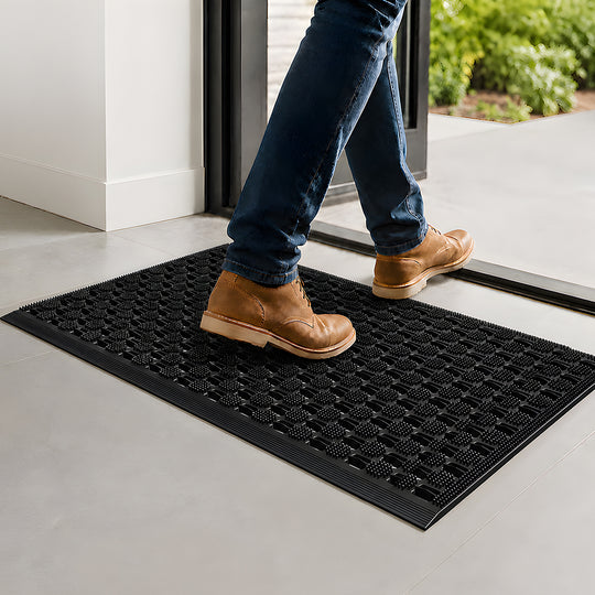 Front Door Mat Black Tpe 90x60cm