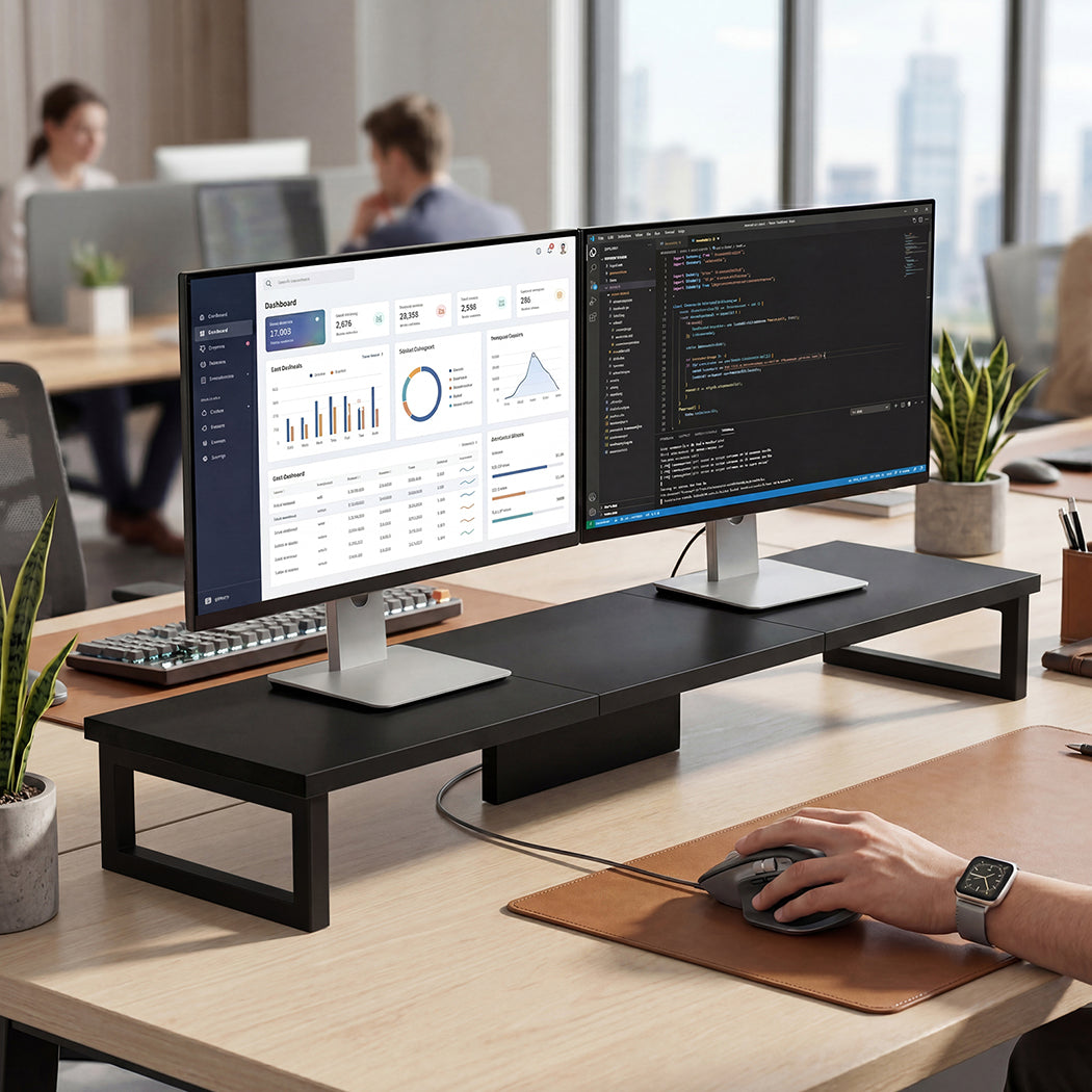 Dual Monitor Stand Desk Organiser Riser | Simpledeals
