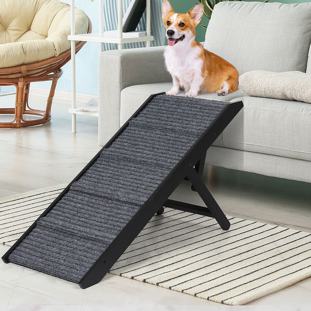 Adjustable Dog Ramp Height Stair Black