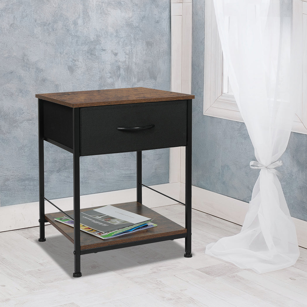 Modern Bedside Table with Storage Drawer Compact End Table Nightstand