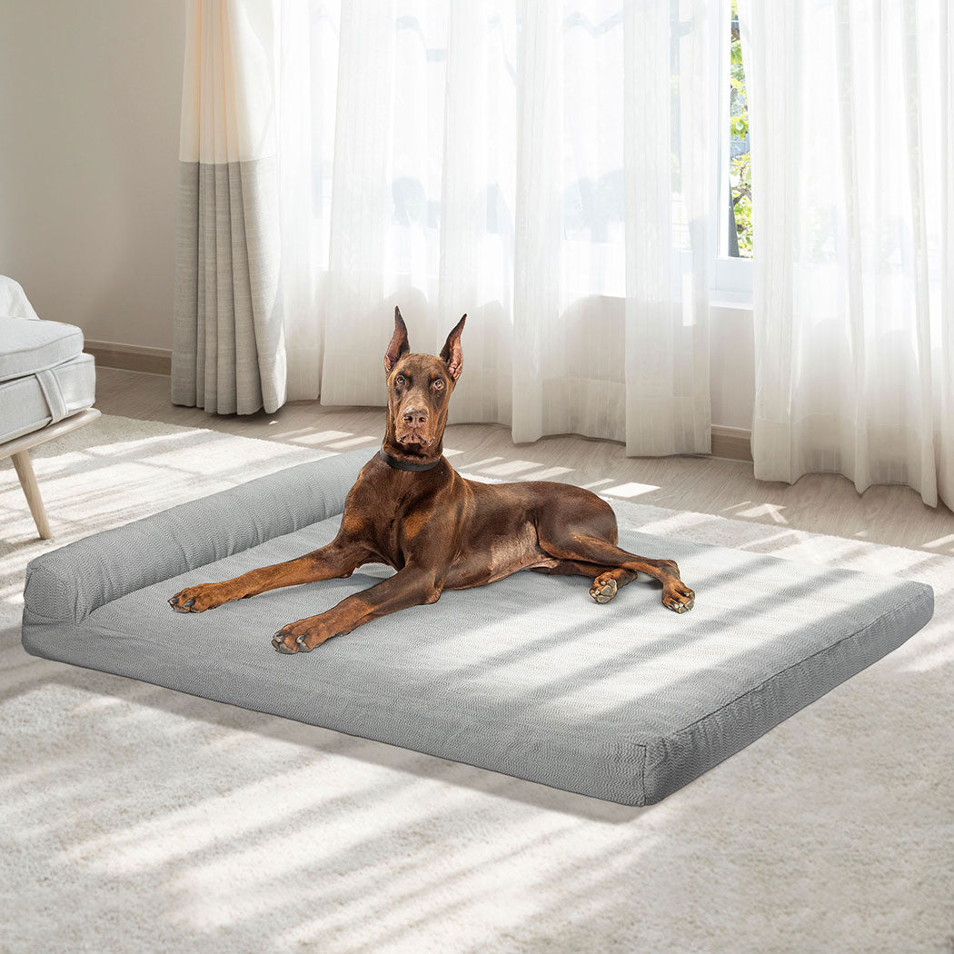 Chew-Proof Orthopedic Pet Bed (Grey)