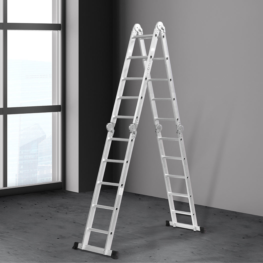 Multi Purpose Ladder 5.7M Aluminium Folding Platform Household Office Extension