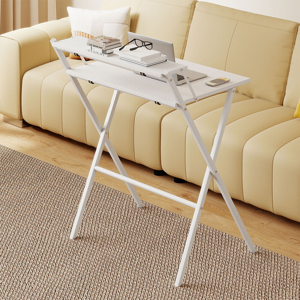 Foldable Computer Desk White Office 67.5x45x84cm