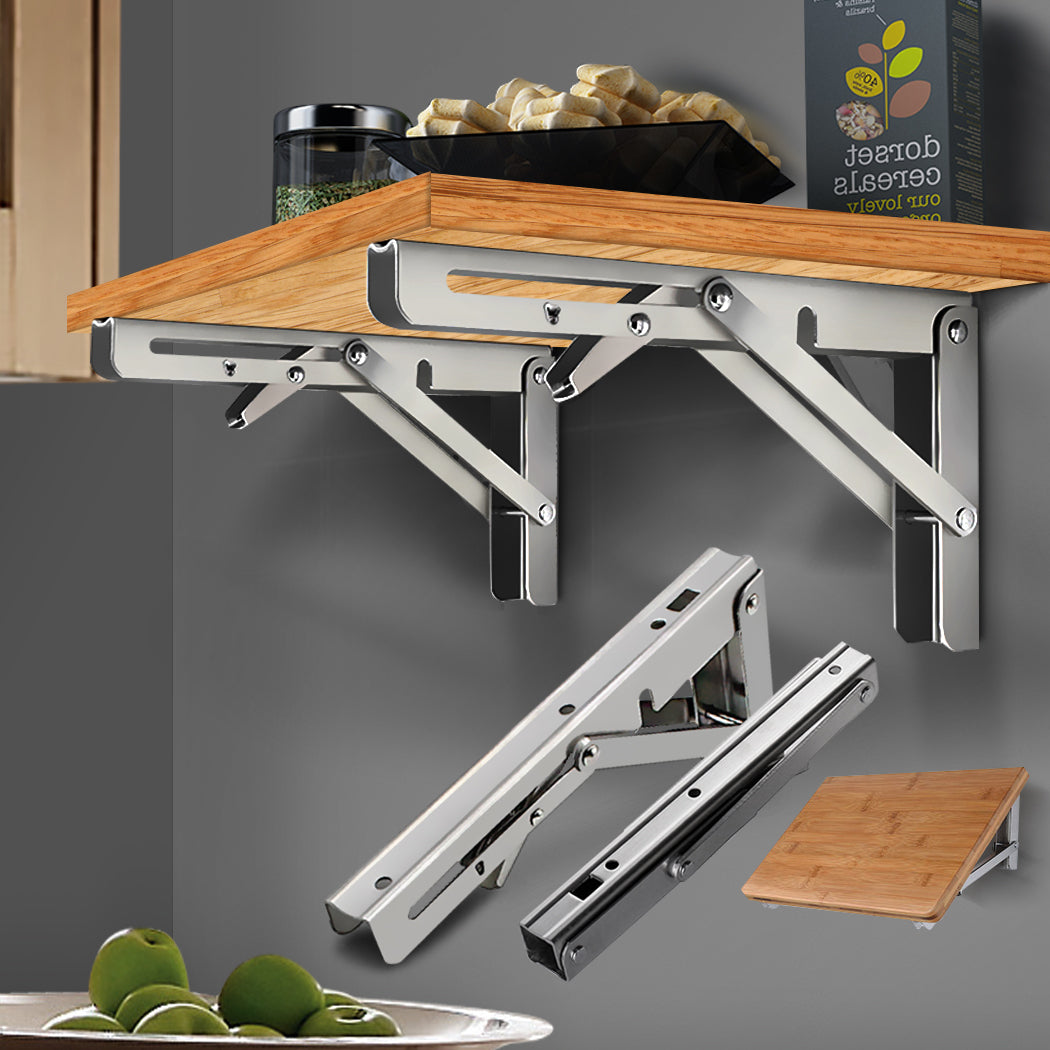 2Pcs 8" Folding Table Bracket Stainless