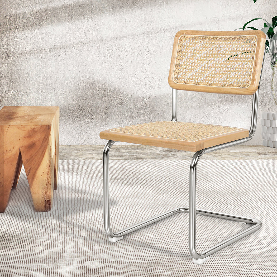 Luxury 2x Rattan Chair Dining Chairs  Scandi Inspired Design