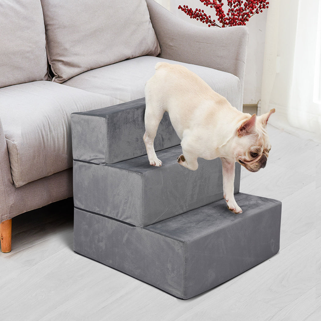 Pet Stairs 3 Steps Portable Adjustable Medium with Stair Step Ramp Climbing