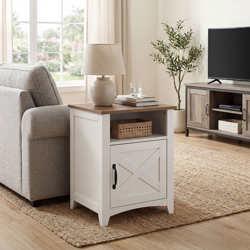 White Wooden Bedside Tables 45x40x60cm