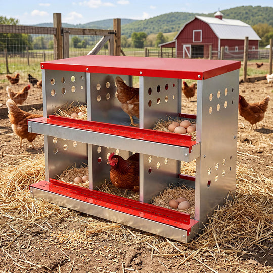 6 Hole Roll Away Nesting Box Galvanised | Simpledeals