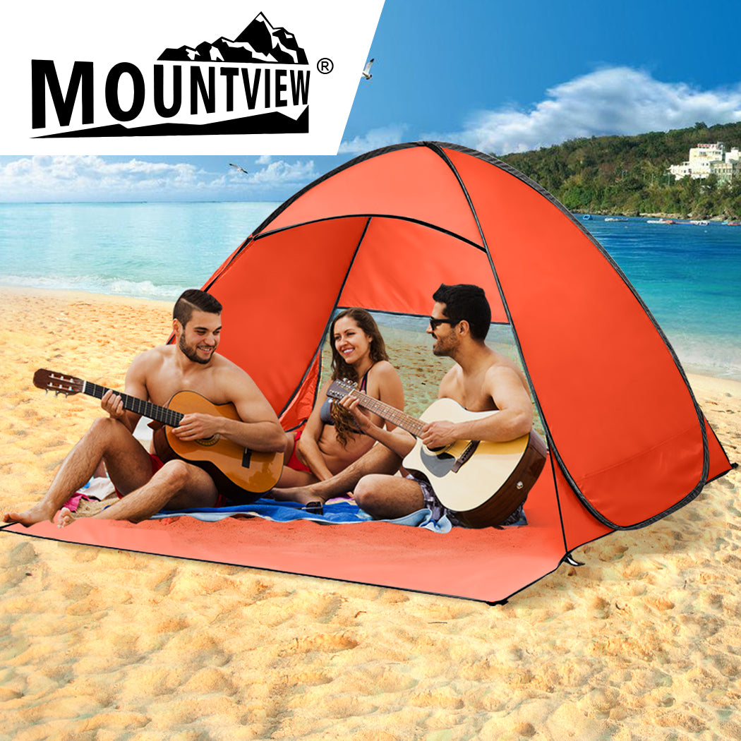 Pop Up Beach Tent Caming Portable Orange