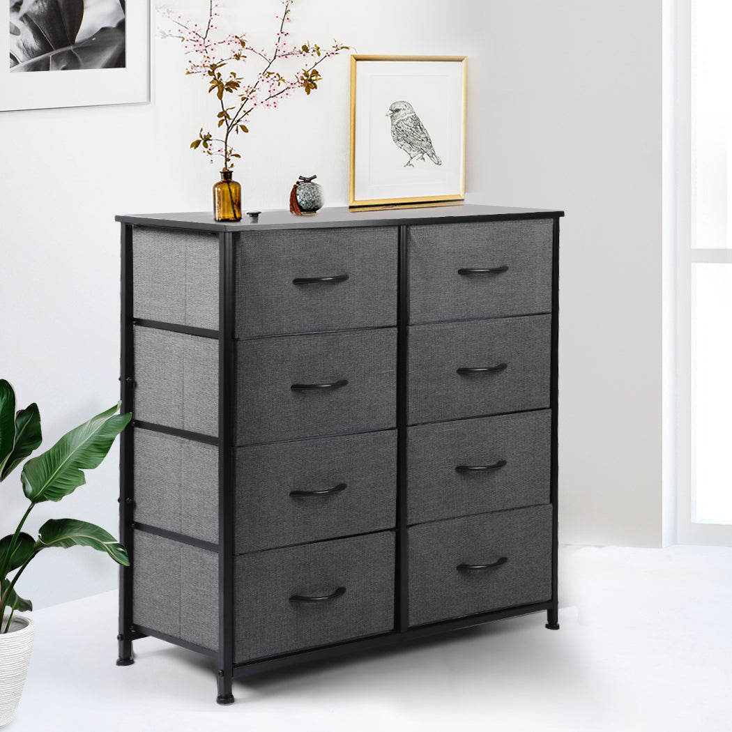 Storage Cabinet Tower Chest Dark Grey-Elegant