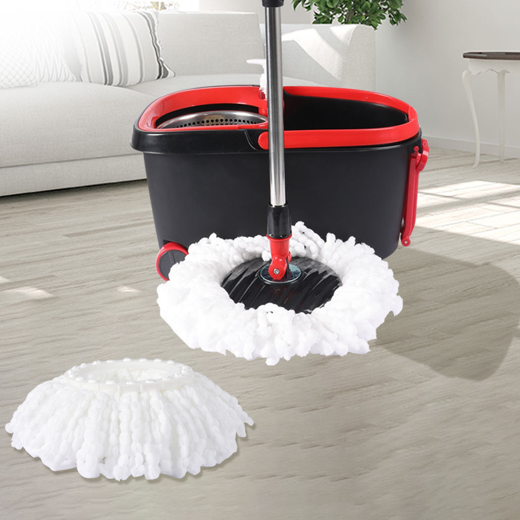 Cleanflo Spin Mop Bucket Set 360 - Black, Spinning Stainless Steel Rotating