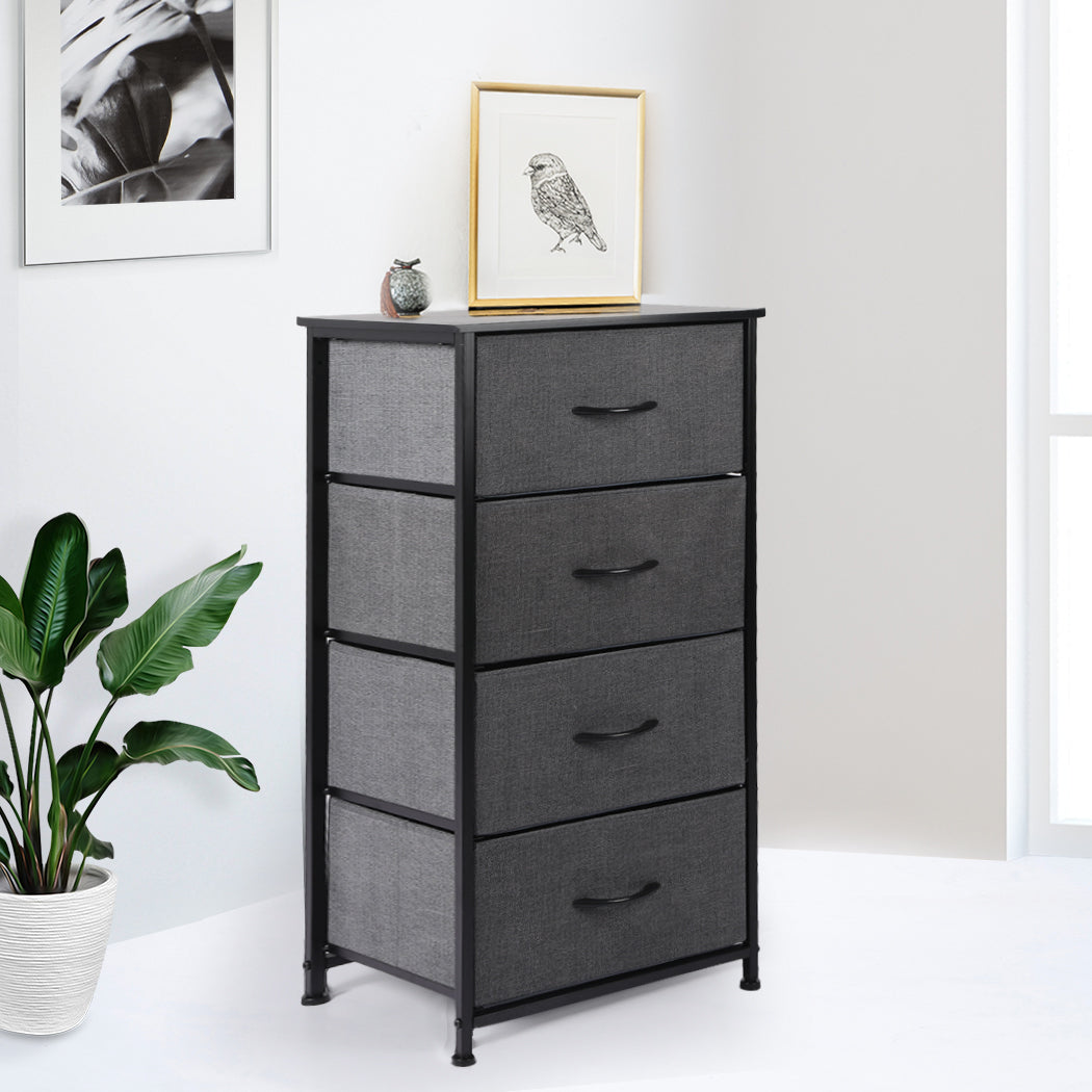 Storage Cabinet Tower Chest Dark Grey-Stylish