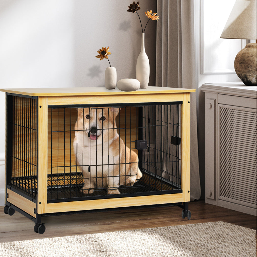 Wooden Wire Dog Kennel Side End L Large