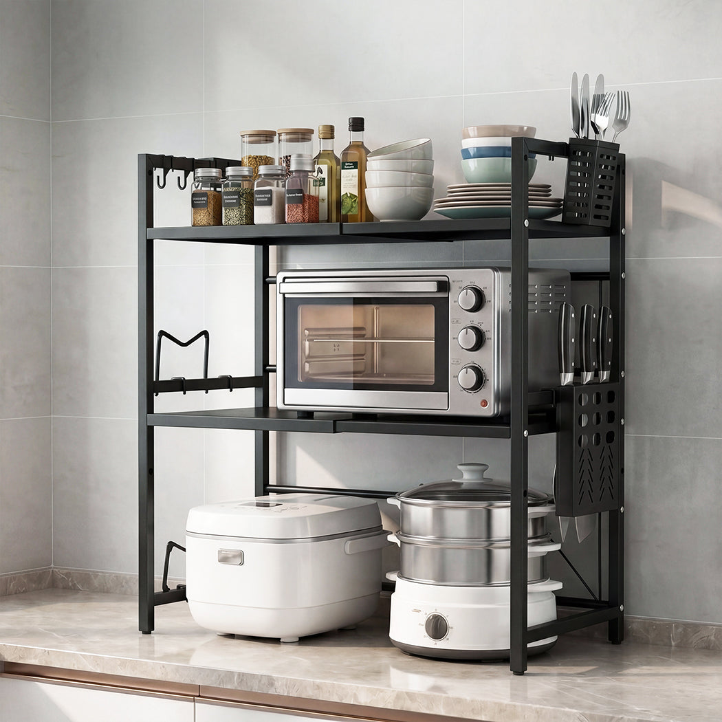 3 Tier Adjustable Microwave Shelf Kitchen Rack | Simpledeals