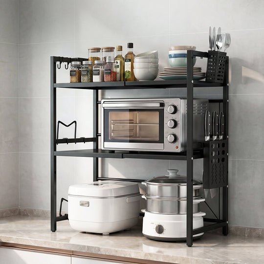 3 Tier Adjustable Microwave Shelf Kitchen Rack - Home & Garden