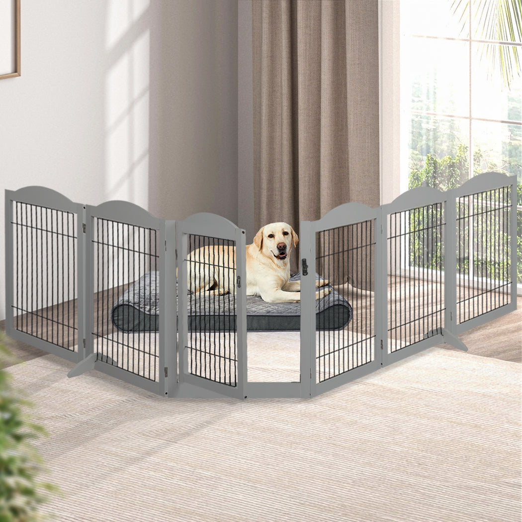 6 Panels Pet Dog Playpen Puppy Exercise Cage Enclosure Fence Indoor