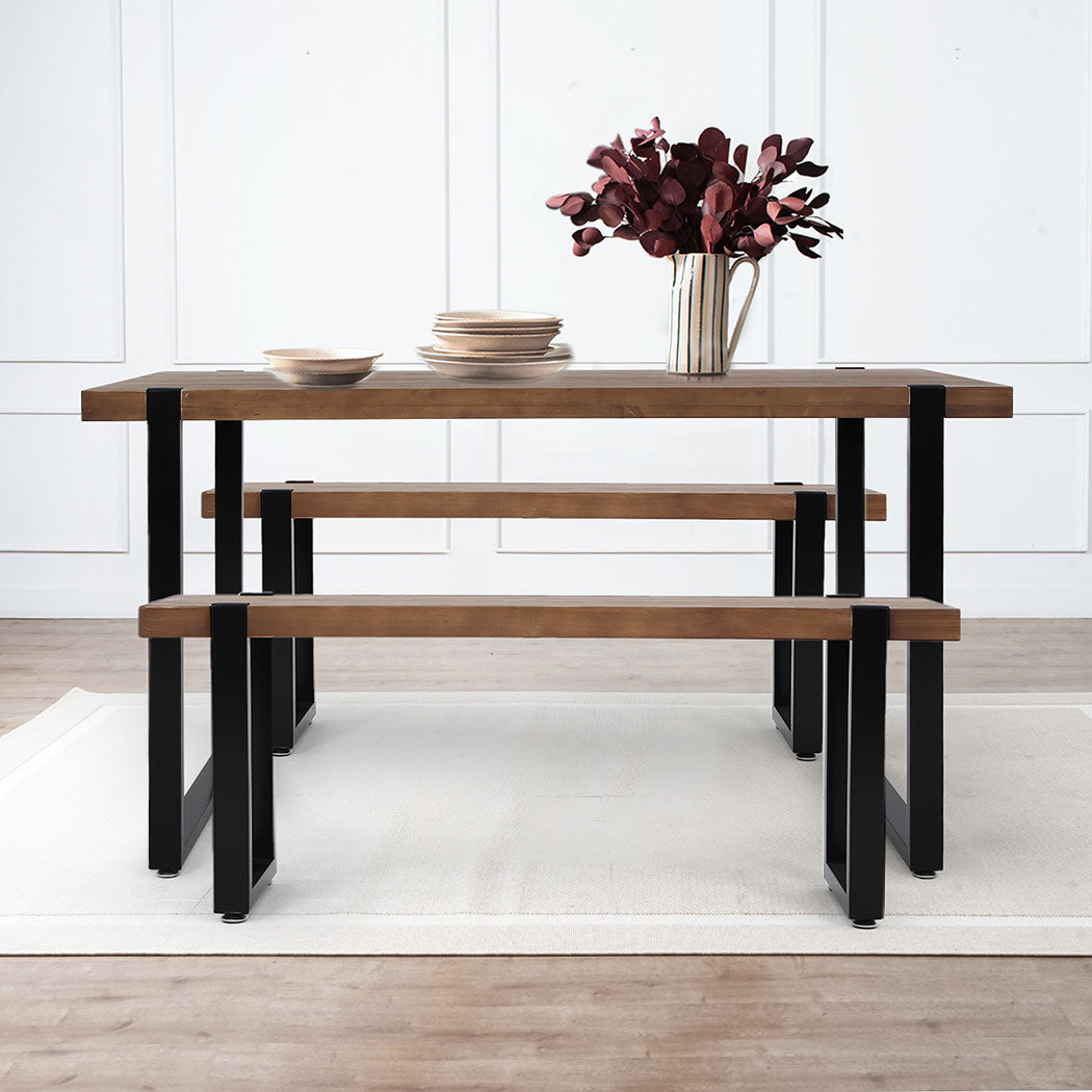 Contemporary Wooden Dining Sets 1XTable+2X Comfortable Design