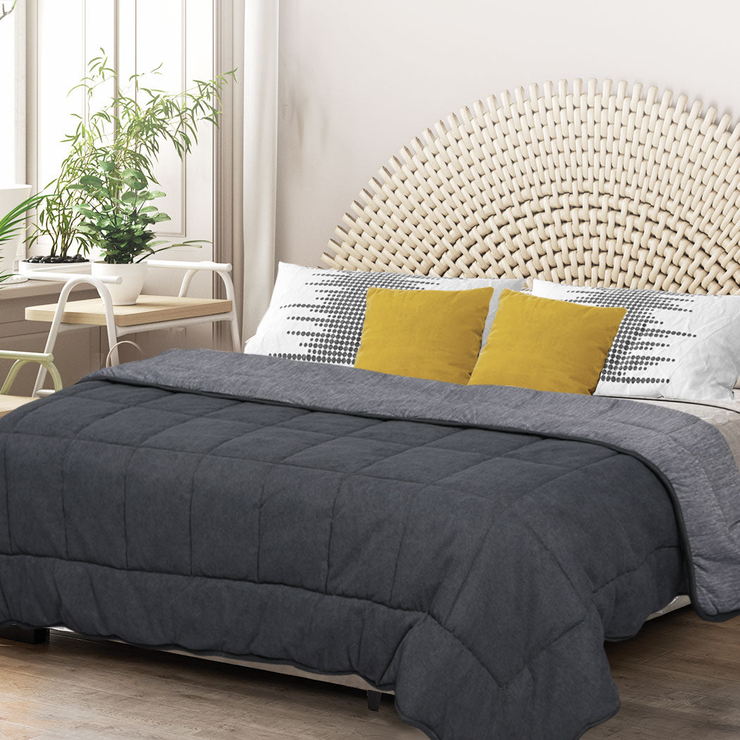 Quilt Duvet Doona Single Size Soft Cooling Fibre Summer Autumn150GSM with Bed & Bath