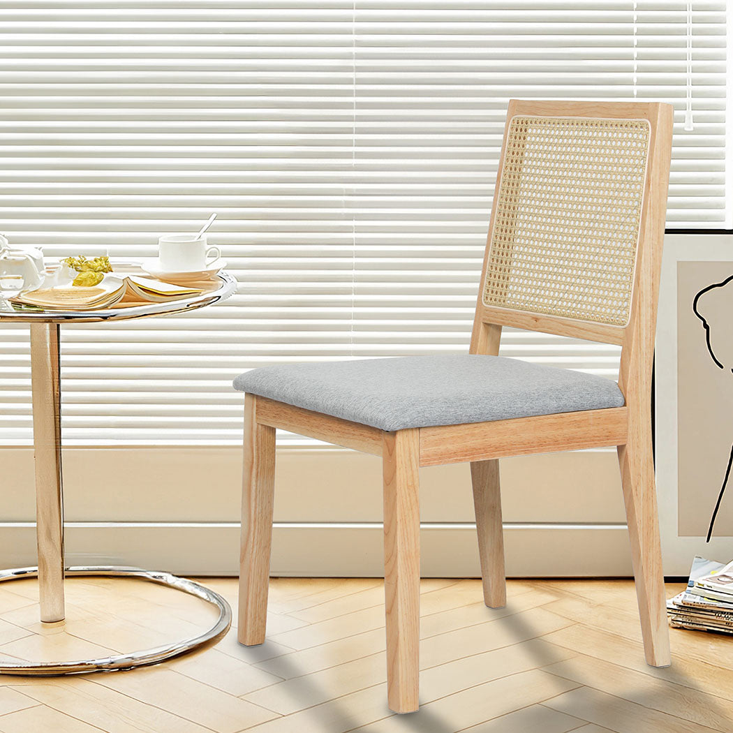 Premium 6XCane Dining Chair Rattan Armless Seat  Easy Assembly