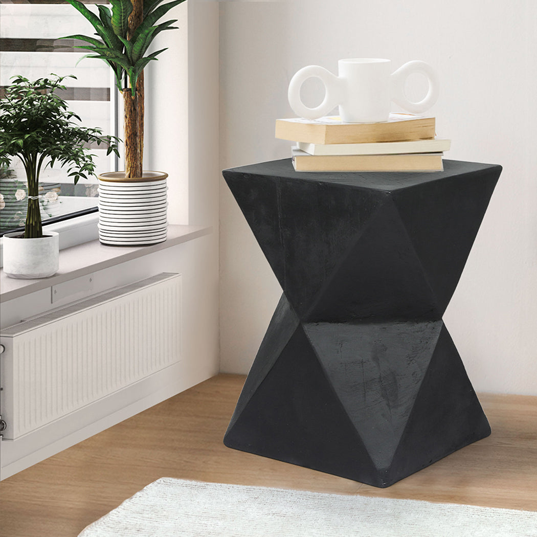Terrazzo Side Table Black 31x31x45cm