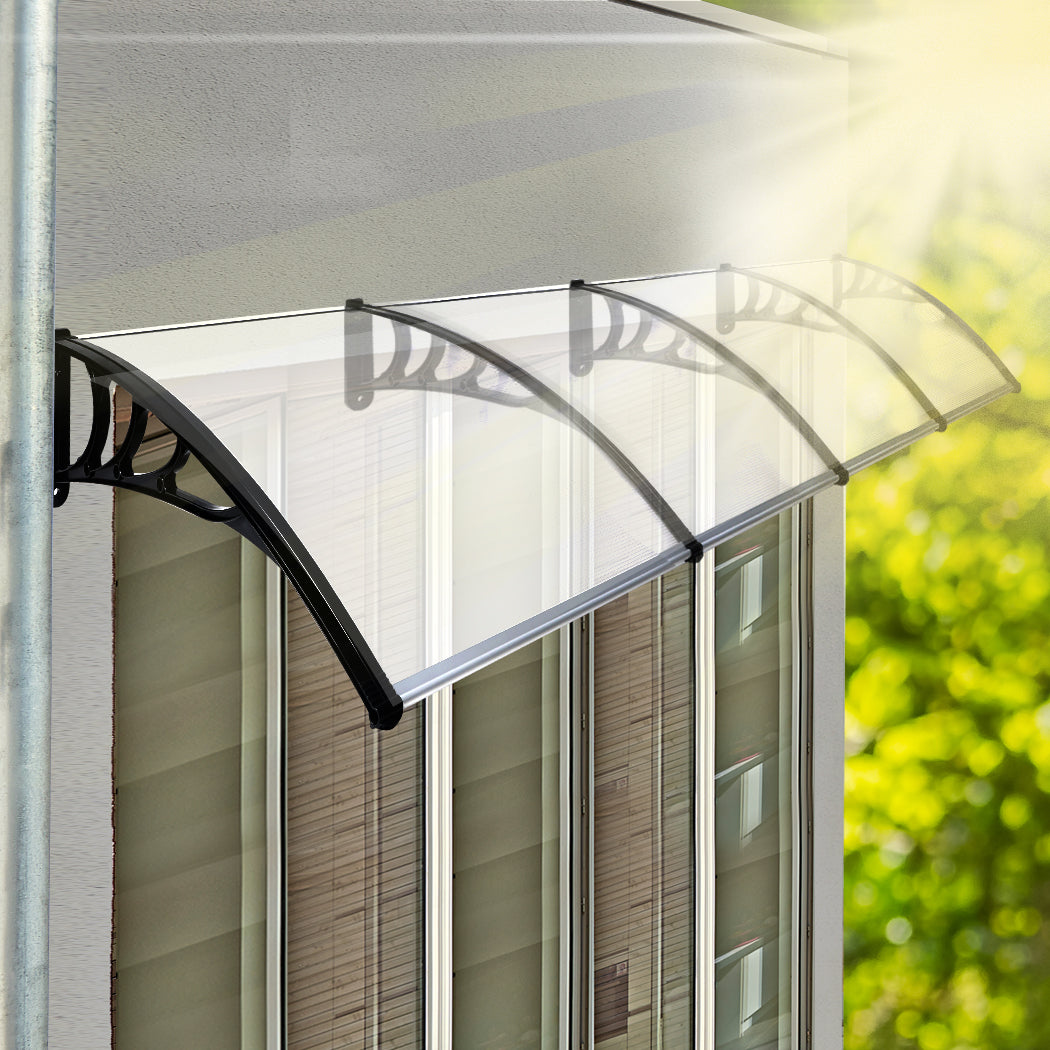 Window Door Awning 1x4M Transparent UV Rain Cover Outdoor Canopy Panel with Sun Shield Diy