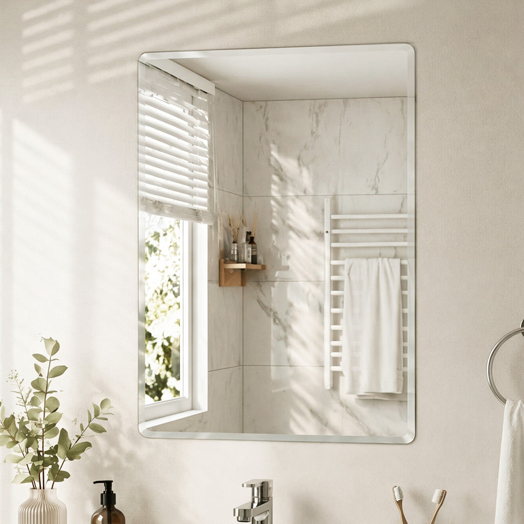 Frameless Wall Mirror Tempered Glass 60x45cm | Simpledeals
