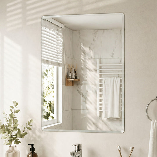 Frameless Wall Mirror Tempered Glass 60x45cm