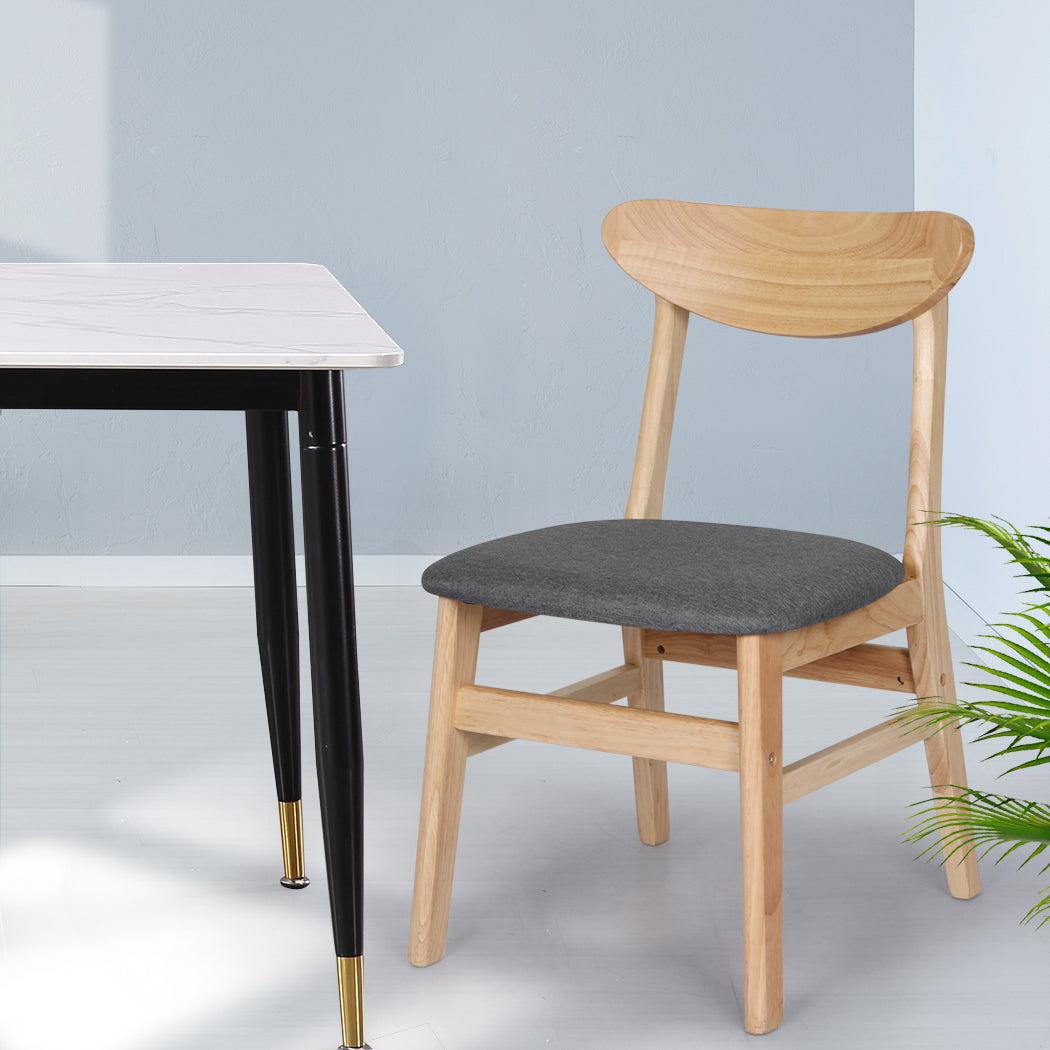 Dining Chairs Natural Fabric 45x50x76cm